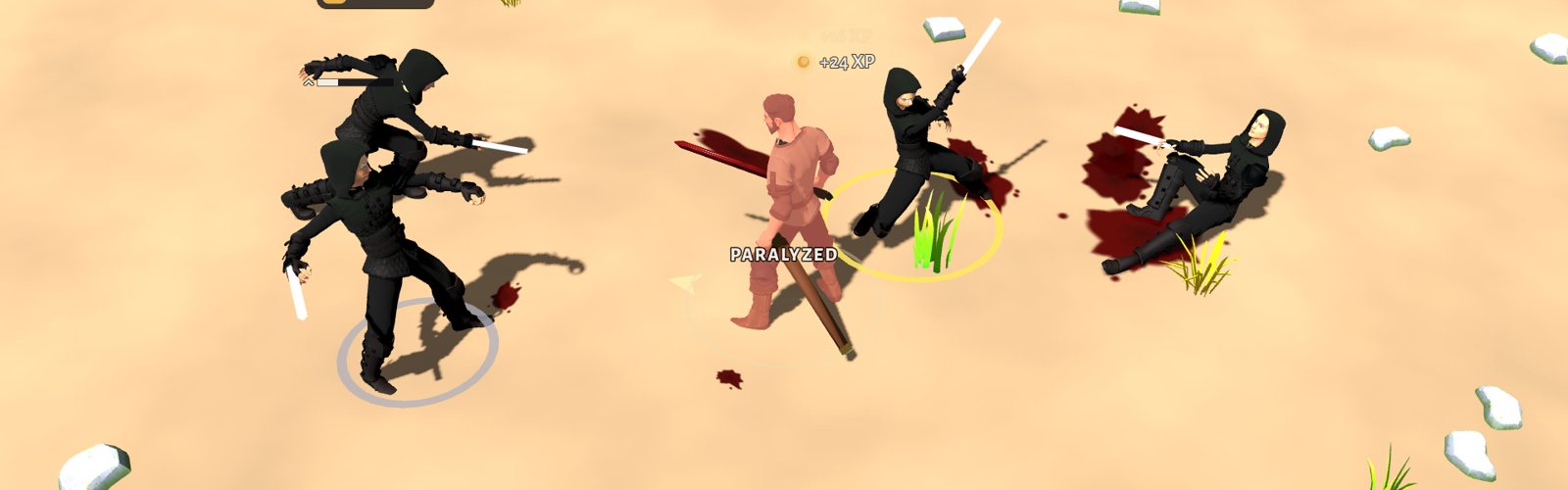 A champion dashes through an attacker.